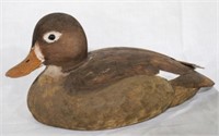 Painted & carved wood duck - 11 x 6