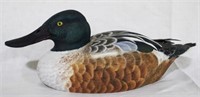 Shoveler painted & carved wood duck