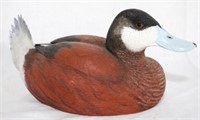 Painted & carved wood duck, McDowell's 1984