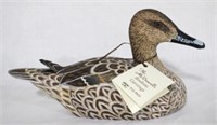 Pin Tail Hen miniature painted wood duck