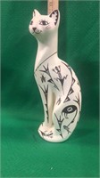 11 inch tall Acoma Pottery cat by P. Iule