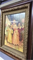 Nice framed print of two girls. Approximately