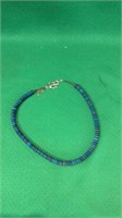 Blue stone bead necklace