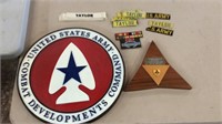 Military plaques, patches and medals