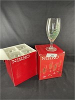 2 New Box NIKKO Christmas Glasses 4 to A Set
