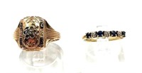 Two 10K Gold Rings with Gemstones