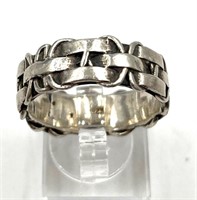 Sterling Silver Woven Wedding  Band