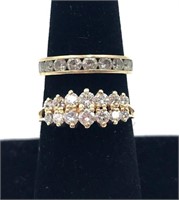 14K Gold Exquisite Ring and Eternity Band