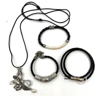 Silver Toned Fashion Bracelets and Necklace