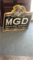 Tin MGD beer sign