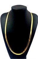 Italian 14K Gold Herringbone Chain Necklace