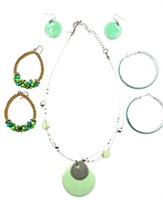 Turquoise Toned Necklace and Earrings