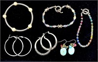 Silver Toned Fashion Earrings and Bracelets