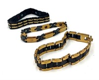 Black and Gold Toned Bracelets