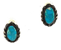 Sterling Silver Howlite Dyed Turquoise Earrings