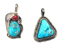 Sterling Silver and Turquoise Pendants