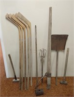 Hockey Sticks, Log Roller, Pry Bar, Mauls