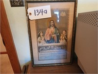 Communion Certificate, Framed, Antique