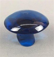 Blue Viking Glass Mushroom Toadstool