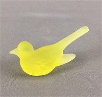 Yellow Frosted Westmoreland Glass Bird Fluoresces