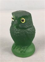 Emerald Green Frosted Glass Owl