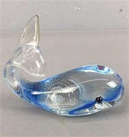 Pilgrim Art Glass Whale Controlled Bubbles
