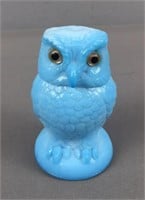 Summit Art Glass Blue Milk Glass Owl