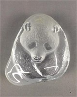 Viking Art Glass Panda Paperweight