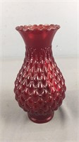 Ruby Red Glass Vase 10"