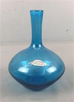Blenko Handcraft Blue Vase 7"