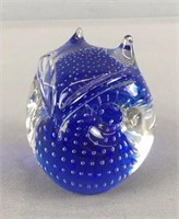 Swedish Controlled Bubble Blown Glass Owl