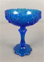 Blue Fenton 9" Footed Compote