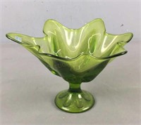 Viking Glass Freeform Footed Compote 6 Petal