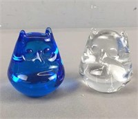 2x The Bid Fm Konstglas Art Glass Owls