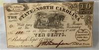 1866 North Carolina Ten Cent Note