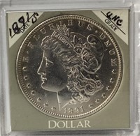 1891 S US Morgan silver dollar UNC