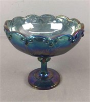 Carnival Glass Footed Candy Dish / Compote