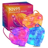 (2) 30-Pk Rasav KN95 Face Masks 5-Layer Cup Dust