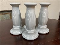 4 Fiestaware Candle Stick Holders in Pearl Gray