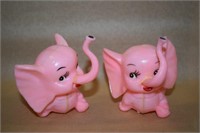 (2) Vtg Hard Pink Plastic Elephant Bottles 3.5"