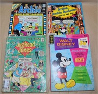 (4) Vtg Comic Books w/ Jughead Archie & Disney