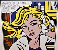 Roy Lichtenstein M-Maybe Pop Fine Art Large Framed