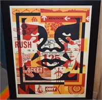 Shepard Fairey Signed OBEY 3 Face Collage Art