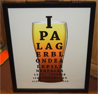 IPA Lager Pale Ale Eye Chart Framed Advert Art