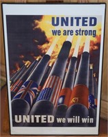 Vtg United We Are Strong We Will Win Poster