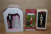 (3) Hallmark Christmas Ornaments Barbie Doll