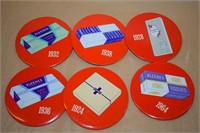 (6) Vtg Kleenex Advertising Pinbacks