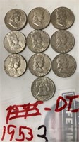10-1953-DTS HALF DOLLARS