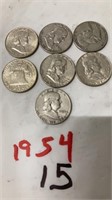 7-1954 HALF DOLLARS