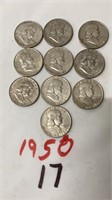 10-1950 HALF DOLLARS